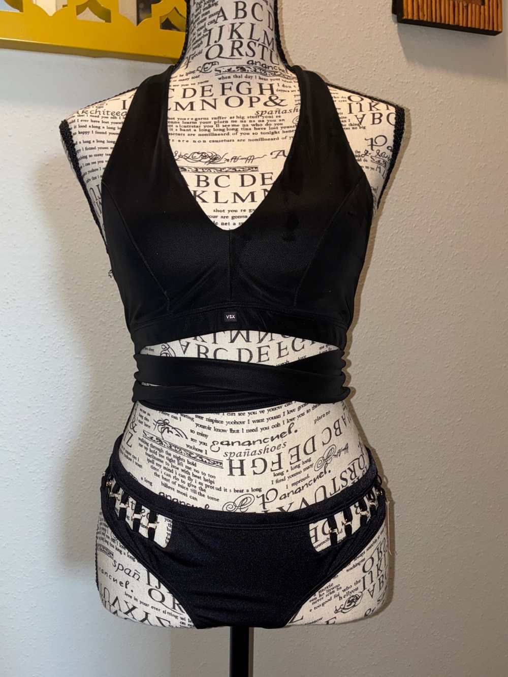VICTORIA’S SECRET X Black Women's Bikini with Wrap Detail/bottoms cutout detail